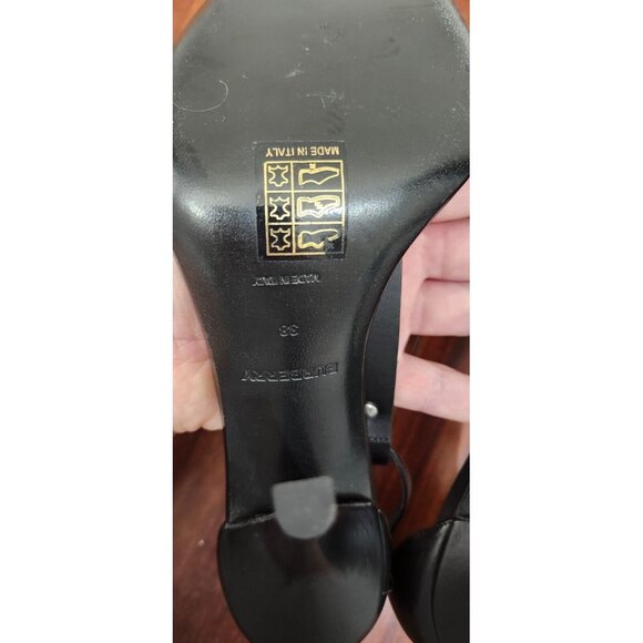 Authentic Burberry Women Black STEFANIE Toe-Ring Leather Stiletto Sandals  US 7 - Picture 7 of 16